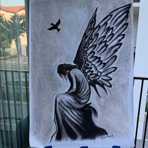 Black and White Angel Wall Art